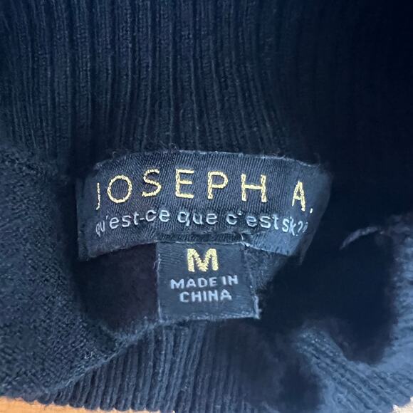 Joseph A Striped Black & White Women's Pullover Mock Neck Sweater Size Medium - Picture 2 of 11